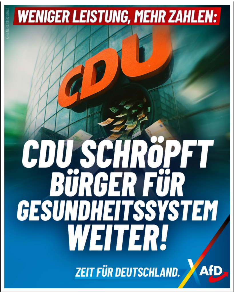 AfD CDU schröpft Bürger für Gesundheitssystem