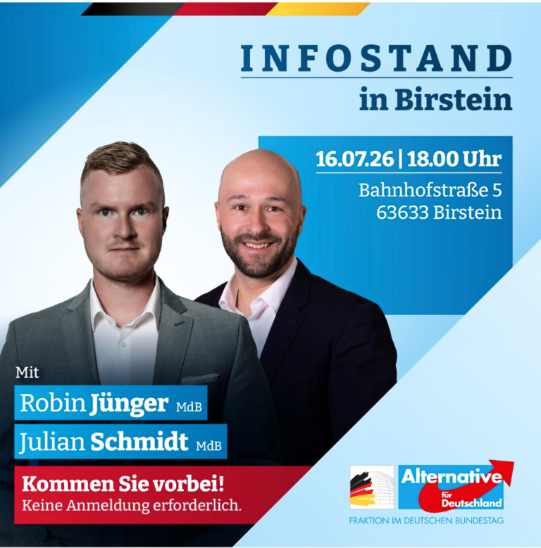 AfD Birstein Info-Stand Julian Schmidt Robin Jünger