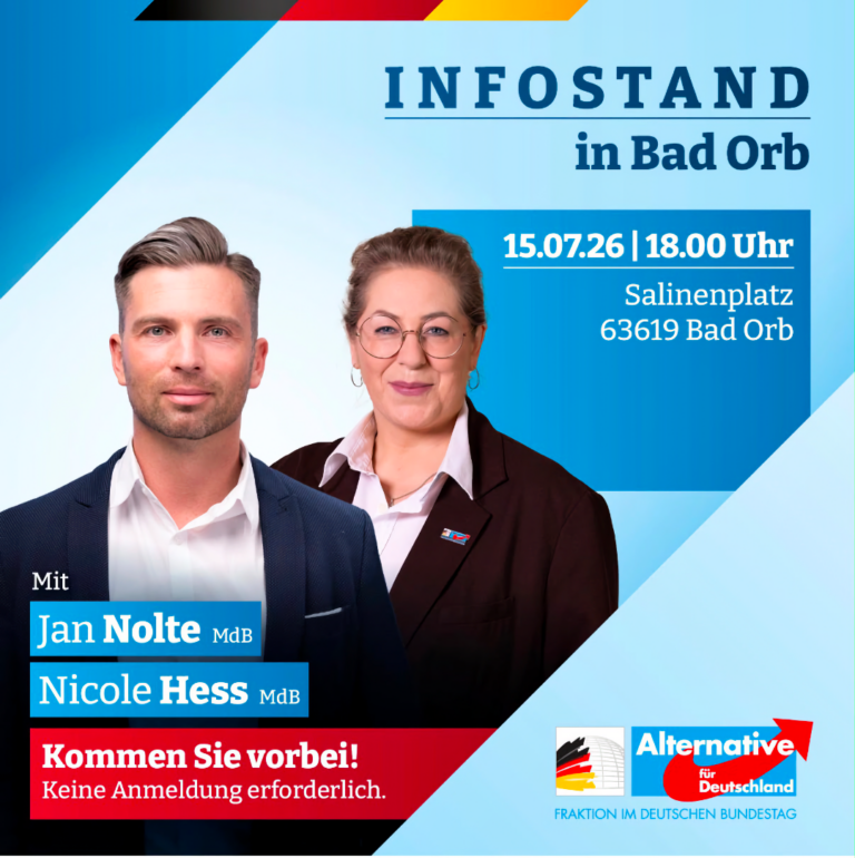 Info-Stand Orb Nicole Hess Jan Nolte AfD