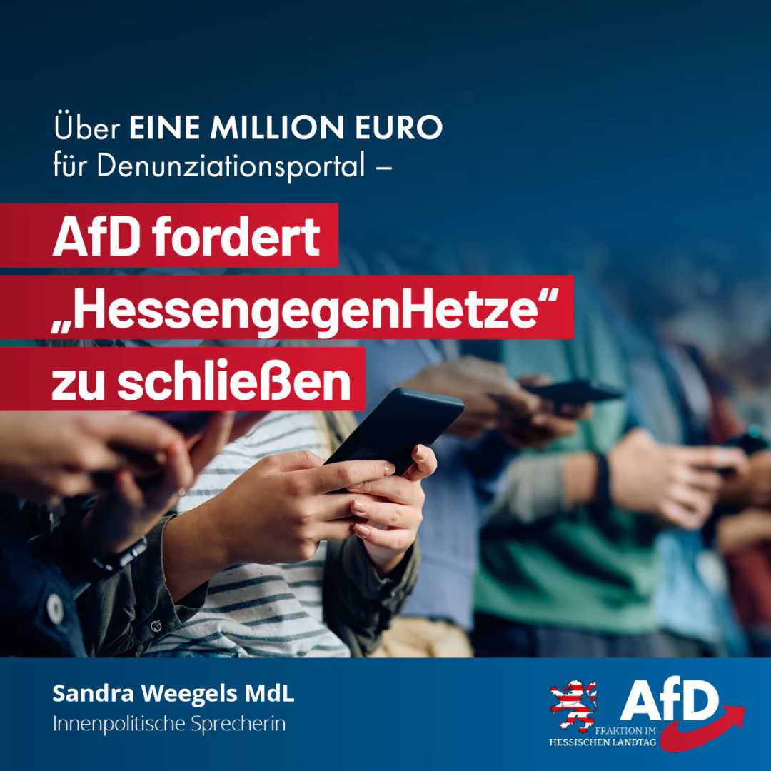 Land Hessen betreibt Denunziations-Webseite für 1,18 Millionen Euro